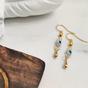 Gold Evil Eye Dangle Earrings Turkish Charm, Image 4 of 6
