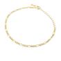 Gold Gold Plated Everyday Figaro Chain Stacking Bracelet, Image 1 of 1