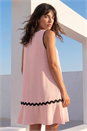 Light Pink Ric Rac Trim Swing Dress, Image 2 of 4