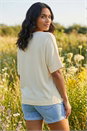 Beige Crochet Flower Knit Top, Image 3 of 4