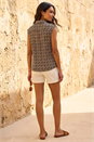 Black Geometric Sleeveless Shirt, Image 3 of 4