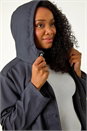 Navy  Petite Hooded Zip & Pocket Raincoat, Image 5 of 5