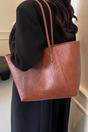 Tan Large Tote Handbag With Shoulder Strap, Image 2 of 4