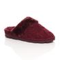 Burgundy AJVANI Burgundy Glitter Knitted Mules Slippers, Image 1 of 5
