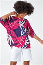 Fuchsia Palm Print Tunic Top, Image 1 of 5