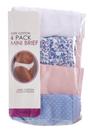 Multi Camille Lingerie Multi 4 Pack Mixed Print Cotton Briefs, Image 5 of 5