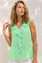 Mint Chiffon Ruffle Vest Top, Image 2 of 4
