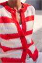 Red Stripe Knit Cardigan, Image 4 of 4