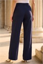 Navy  Regular Wide Leg Trouser, Image 3 of 4