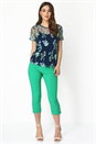Blue Floral Mesh Embroidered Top, Image 2 of 8