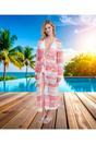 Coral Serenity - Kimono Beach Cover-up, Image 1 of 2