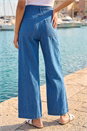 Denim Petite Stitch Pocket Wide Leg Jeans, Image 3 of 4