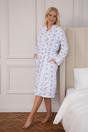 Navy Camille Lingerie Navy 100% Cotton Lightweight Porcelain Floral Wrap, Image 1 of 7