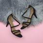 Black AJVANI Black High Heel Crossed Straps Buckle Strappy Sandals, Image 4 of 6