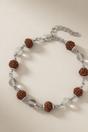 Brown Rudraksha and Crystal Quartz Bracelet, Image 2 of 3
