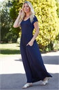 Navy  Gathered Skirt Maxi Dress, Image 2 of 5