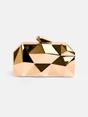 Gold 'Melanie' Geometric Pattern Clutch Bag, Image 1 of 1