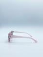 Pink Square Frame Sunglasses in Matte Pink with Black Lenses, Image 3 of 6