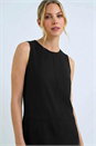 Black Seam Detail Pocket Shift Dress, Image 4 of 5