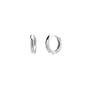 Silver Edgy Geometric Sterling Silver Hoop Earrings, Image 1 of 5