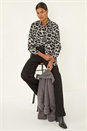 Grey Animal Print Buttoned Shirt, Image 1 of 5