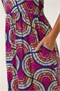 PINK Abstract Print Stretch Midi Dress, Image 5 of 5