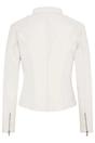 White Slim-Fit Leather Biker Jacket-Maldon, Image 3 of 4