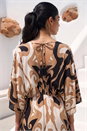 Tan Boho Border Print Maxi Dress, Image 4 of 4