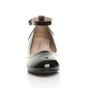 Black Mid Block Heel Comfort Ankle Strap Court Shoes, Image 6 of 6