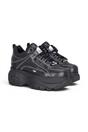 Black Womens Platform Fashion Trainers 1339-14, Image 2 of 6