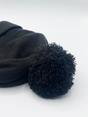Dark Grey Knitted Pom Pom Beanie in Black, Image 7 of 7