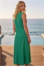 Green Sleeveless V-Neck Midi Dress, Image 3 of 4
