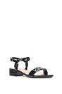 Black XY LONDON Black 'Moana' Strappy Low Block Heels With Ankle Strap, Image 2 of 5
