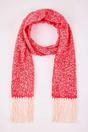 Red WOVCOR Red Contrast Tassel Marled Boucle Oversized Winter Scarf, Image 1 of 2
