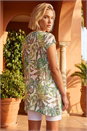 Lime Tropical Print Hanky Hem Tunic Top, Image 3 of 4