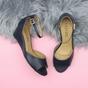 Navy Blue AJVANI Navy Blue Mid Wedge Heel Ankle Strap Sandals, Image 4 of 6