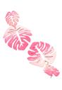 Pink AVANT-GARDE PARIS Pink Green Palm Leaf Dangle Earrings, Image 3 of 5