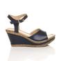Navy Blue AJVANI Navy Blue High Wedge Heels Ankle Strap Cork Sandals, Image 2 of 6