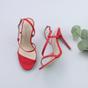 Red High Heel Party Barely There Sandals, Image 4 of 6