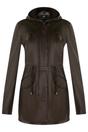 Brown Infinity Leather Brown Hooded Parka Jacket-Oakengates, Image 1 of 5
