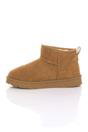 Tan AJVANI Tan Faux Fur Lined Mini Ankle Boot Slippers, Image 3 of 5