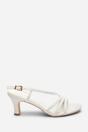 White 'Mykonos' Mutli Strap Slingback Low Block Heel, Image 2 of 6