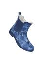 Navy Blue Floral Rubber Wellington Boots, Image 1 of 7