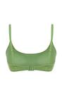 Green Textured Padded Bralette Bikini Top, Image 3 of 4