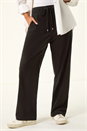 Black Petite Corduroy Drawstring Trouser, Image 4 of 5