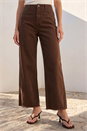 Chocolate Petite Frayed Hem Stretch Trouser , Image 2 of 4