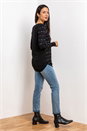 Black Bobble Knit Zip Detail V-Neck Jumper, Image 2 of 5