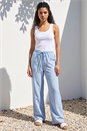 Blue Petite Wide Leg Trouser, Image 1 of 4