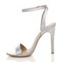 Silver AJVANI Silver Ankle Strap Barely There High Heeled Sandals, Image 3 of 5