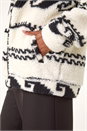 Stone Aztec Printed Fleece Jacket, Image 5 of 6
